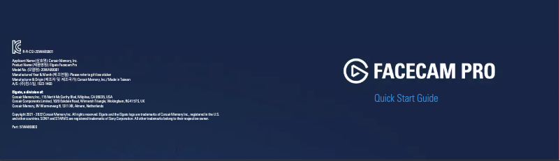 First page image of the manual for Facecam Pro 4K60