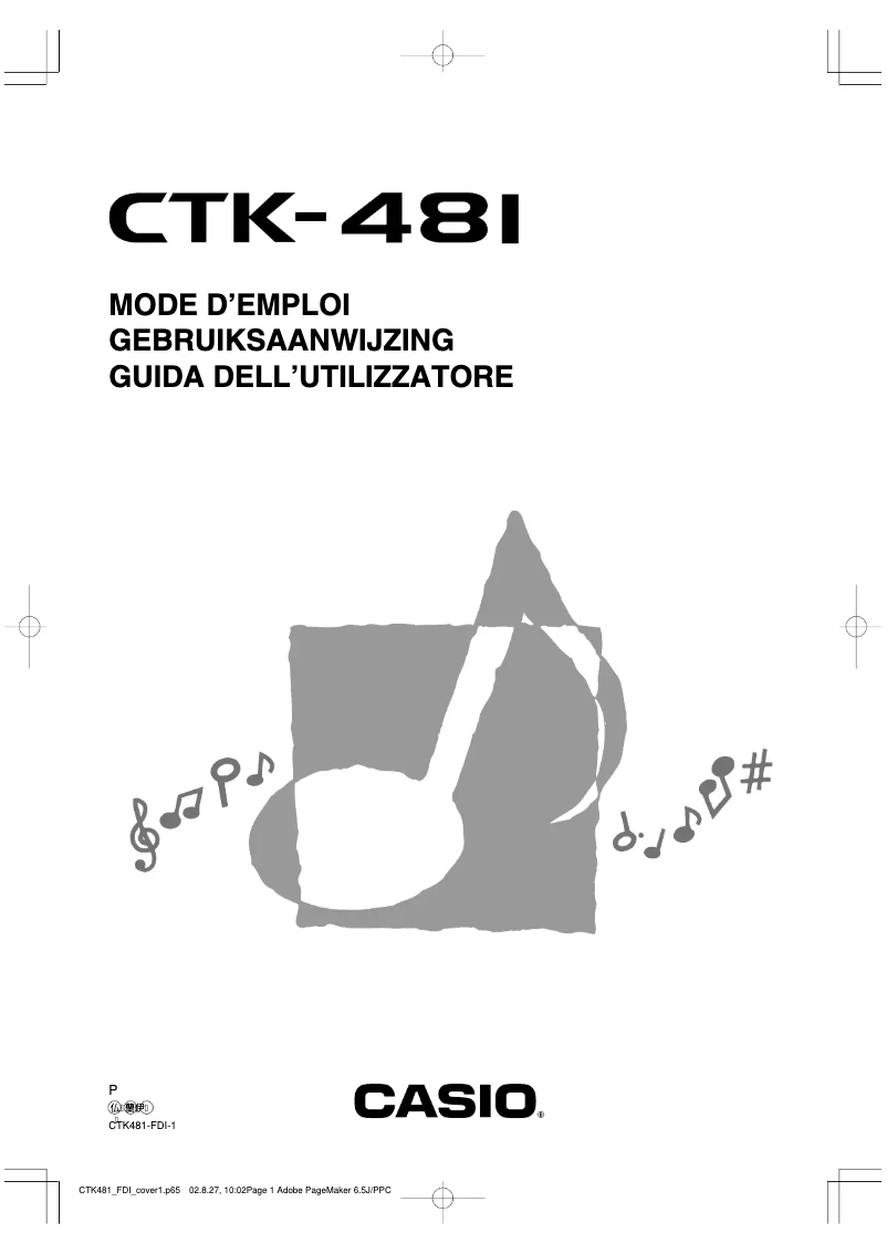 Page 1 of the manual User Manual Casio CTK-481
