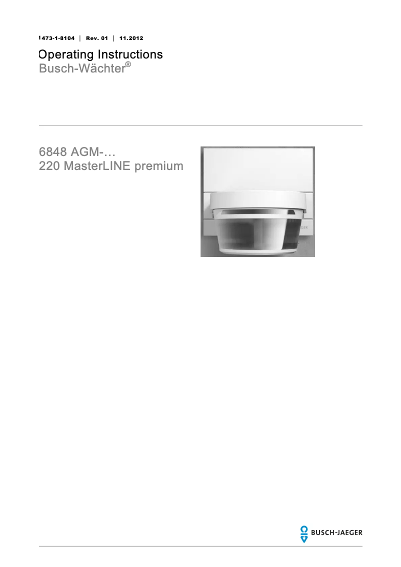 Page 1 of the manual User Manual Busch-Jaeger 220 MasterLINE premium