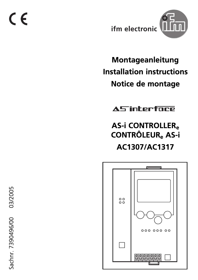 Page 1 of the manual User Manual IFM AC1317