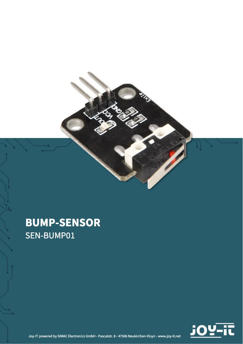 Page 1 de la notice Manuel utilisateur Joy-It SEN-BUMP01