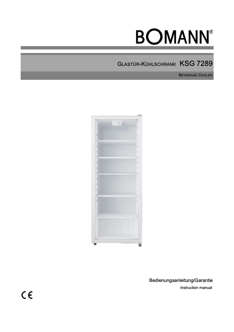 Page 1 of the manual User Manual Bomann KSG 7289