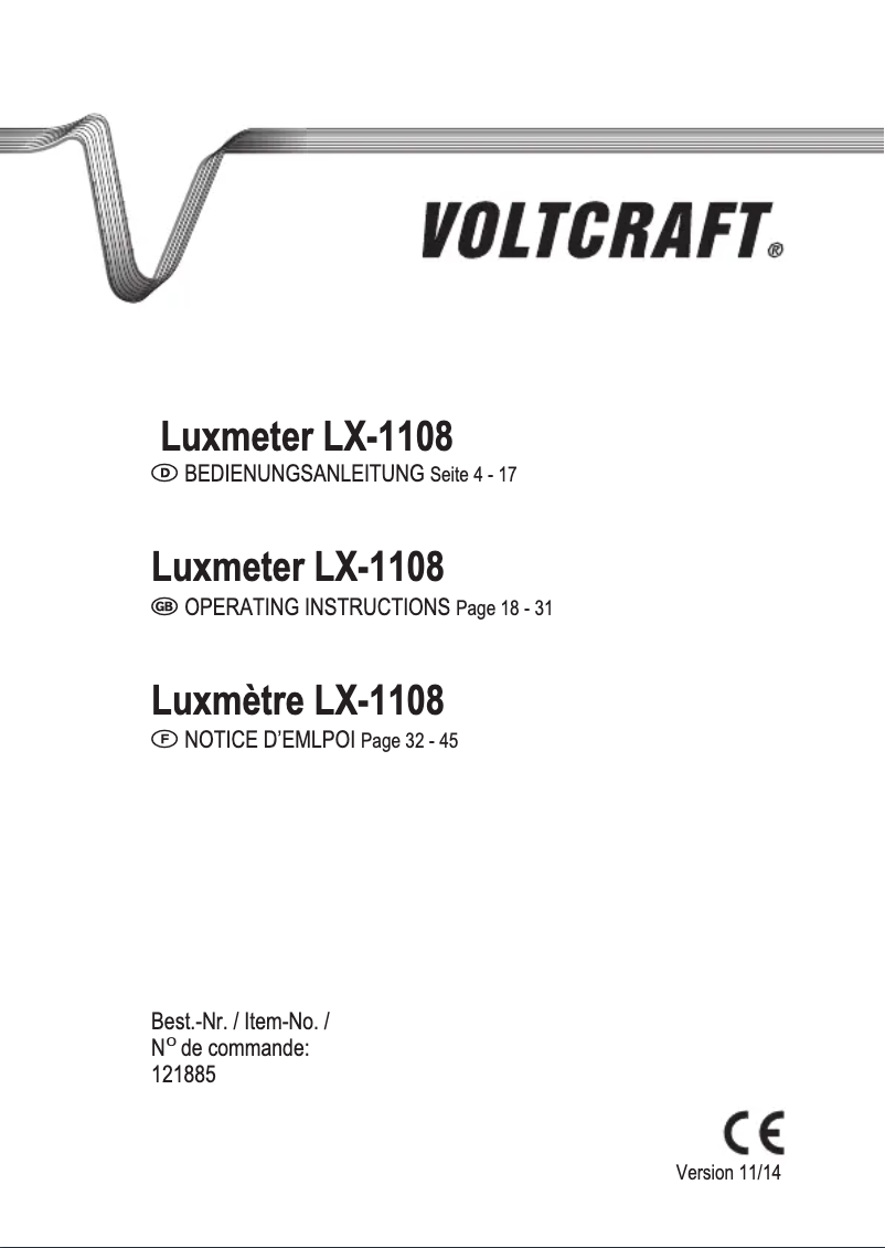 Page 1 of the manual User Manual Voltcraft LX-1108