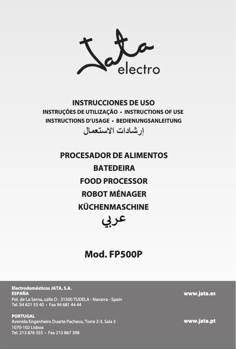 Page 1 of the manual User Manual Jata FP500P