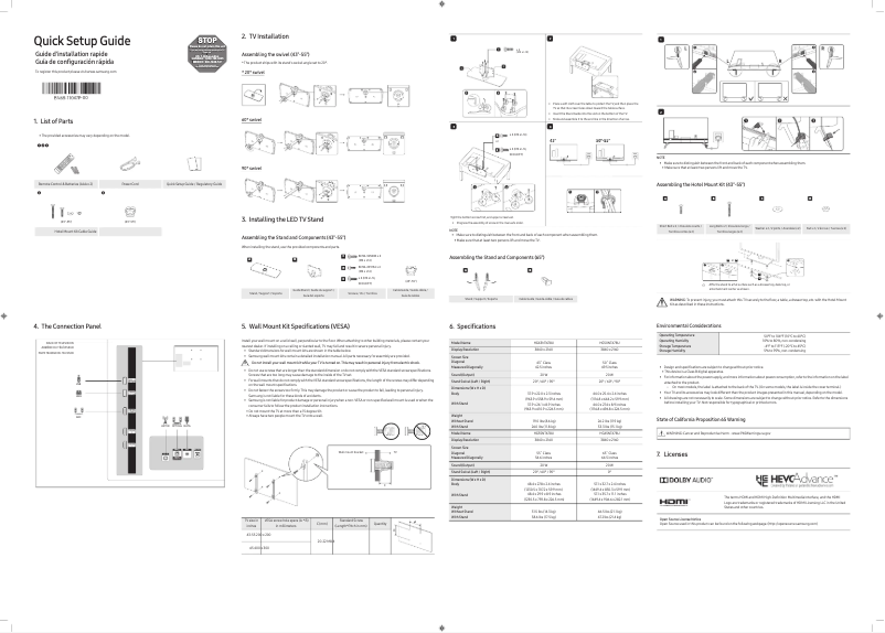 First page image of the manual for HG65NT678UF
