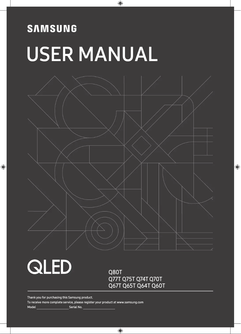 First page image of the manual for QE75Q80TAT