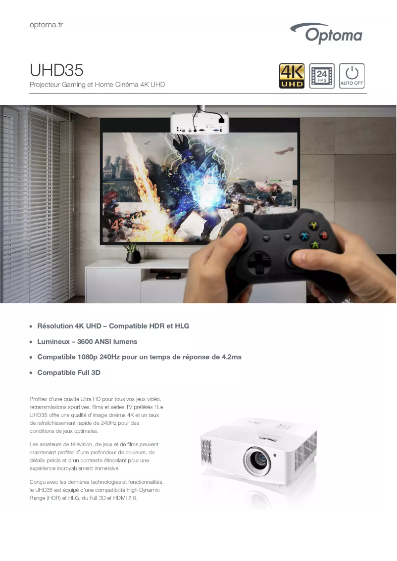 First page image of the manual for UHD35