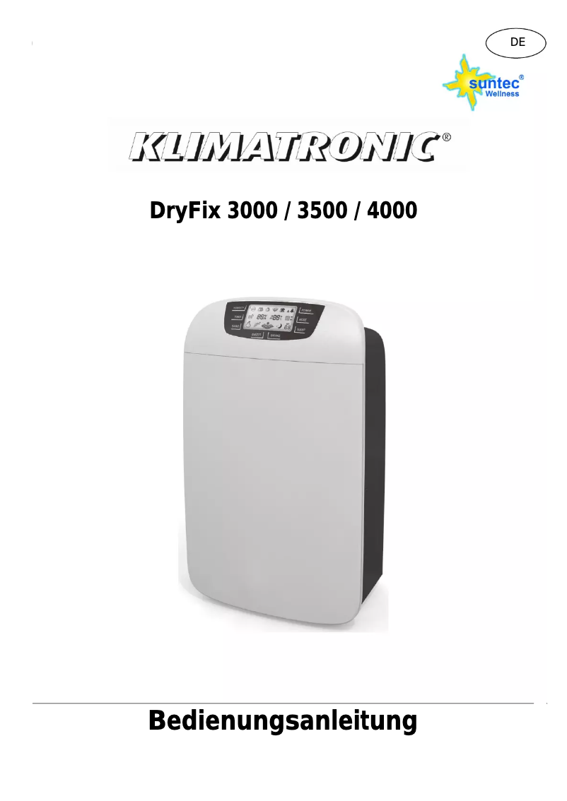 First page image of the manual for DryFix 3000