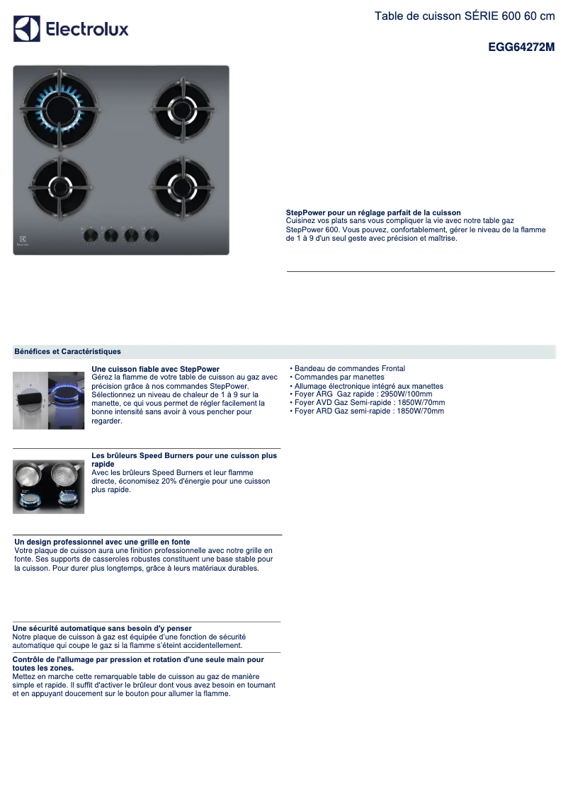 First page image of the manual for EGG64272M