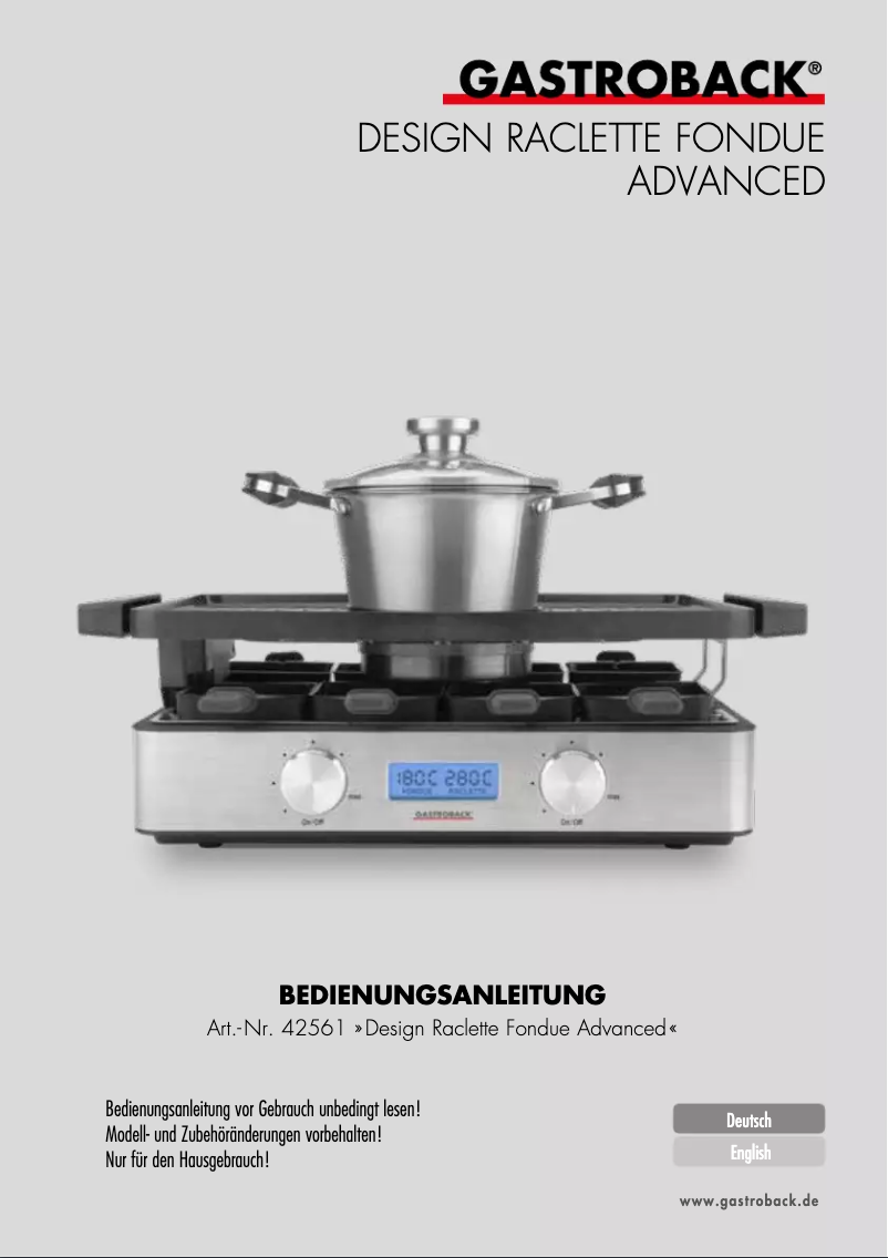 First page image of the manual for Advanced 42561