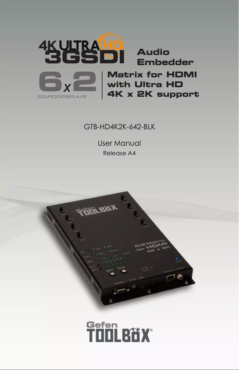 First page image of the manual for ToolBox HD4K2K-642