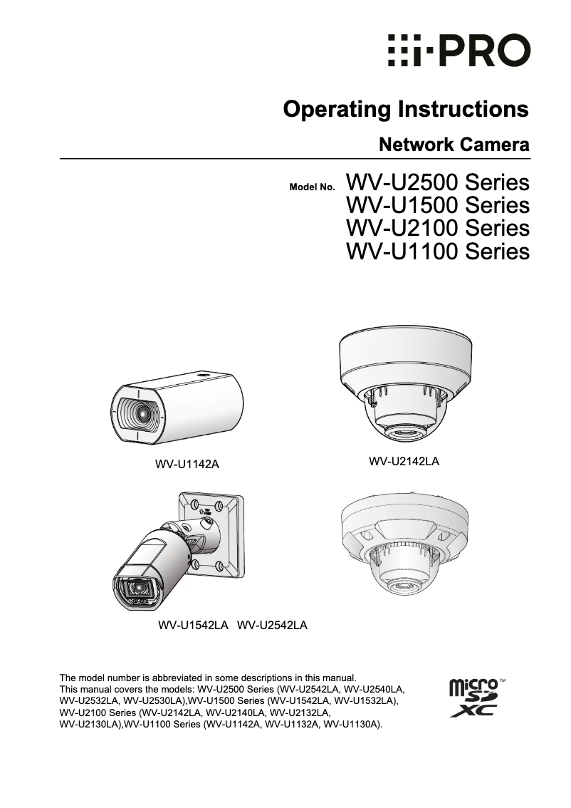 First page image of the manual for WV-U1532L