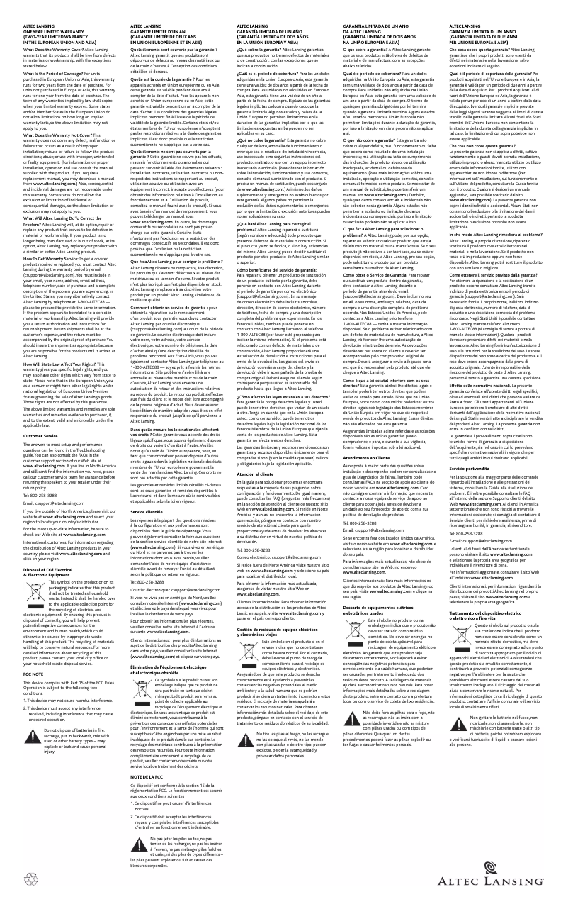 Page 1 of the manual User Manual Altec Lansing Nobi iMT217