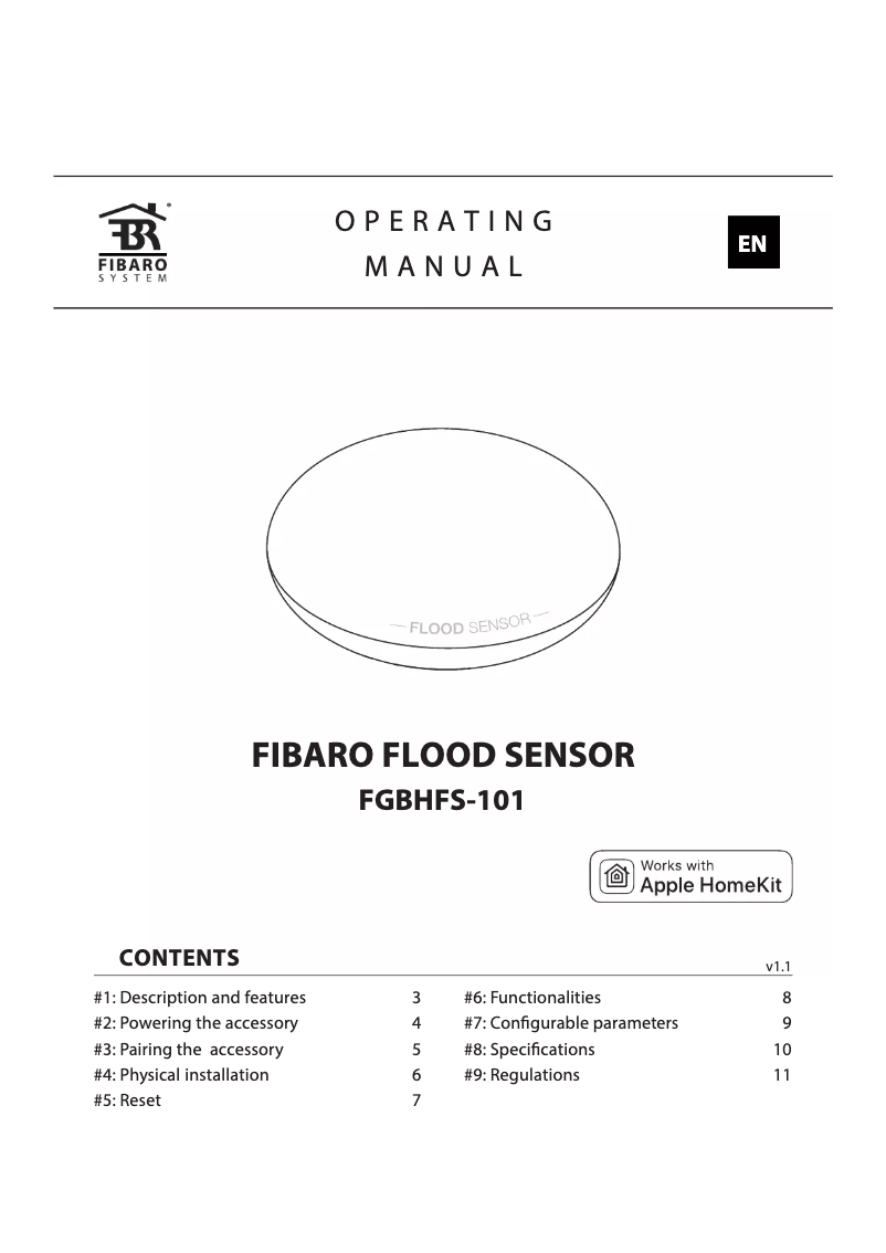 Page 1 of the manual User Manual Fibaro FGBHFS-101