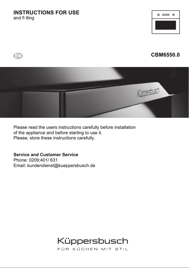 First page image of the manual for CBM6550.0S