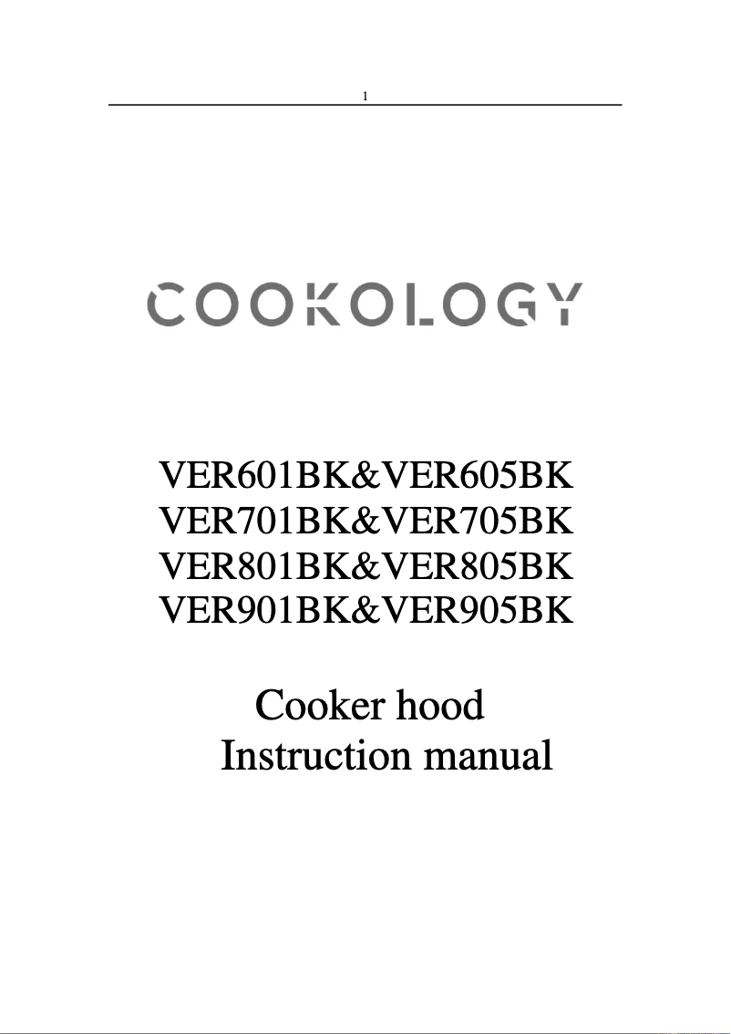 Page 1 of the manual User Manual Cookology VER905BK