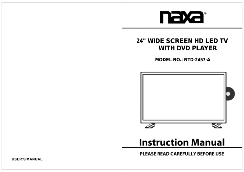 Page 1 of the manual Instruction Manual Naxa NTD-2457A