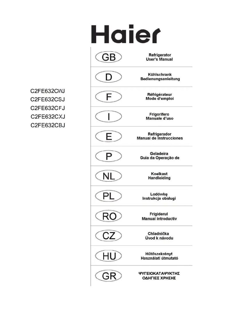 First page image of the manual for C2FE632CWJ