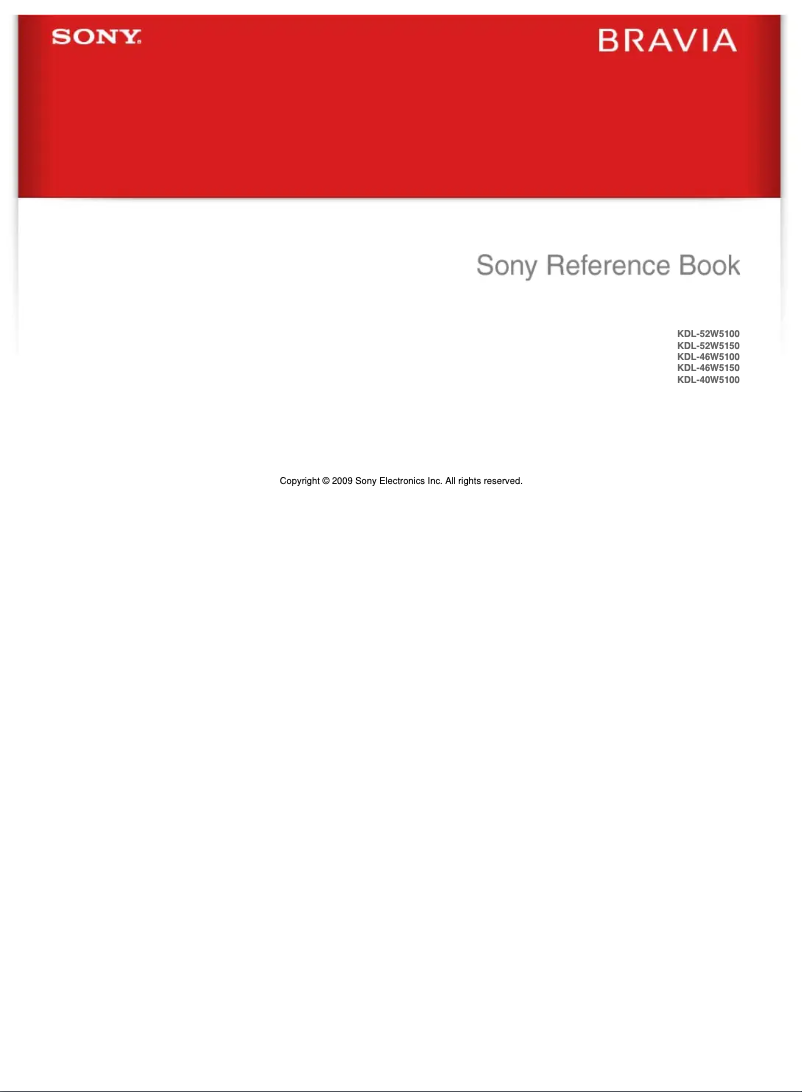 Page 1 of the manual User Manual Sony Bravia KDL-46W5100
