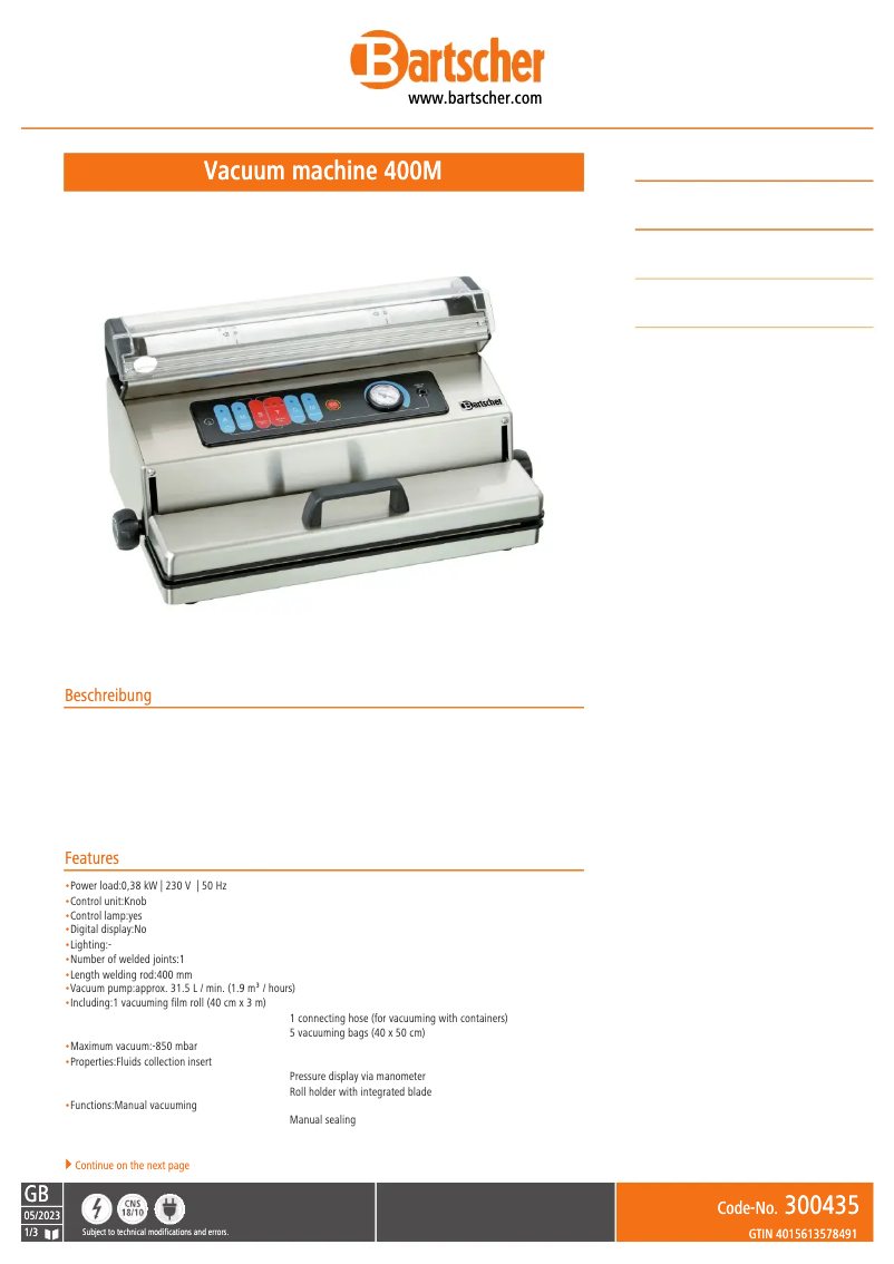 First page image of the manual for 300435