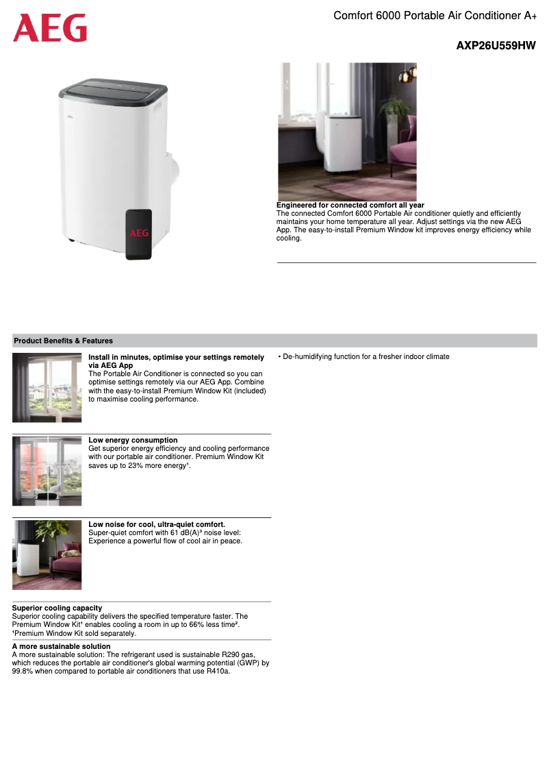 First page image of the manual for AXP26U559HW