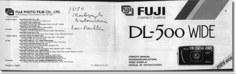 First page image of the manual for DL-500 Wide