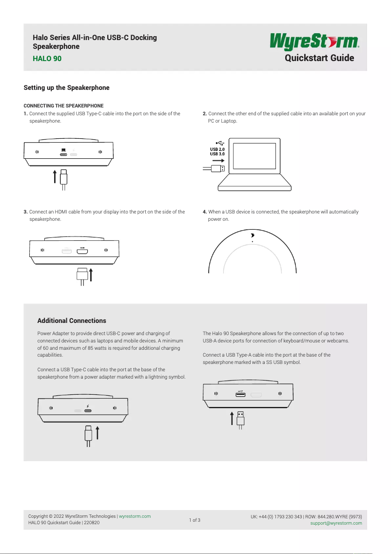 Page 1 of the manual Instruction Manual WyreStorm HALO 90