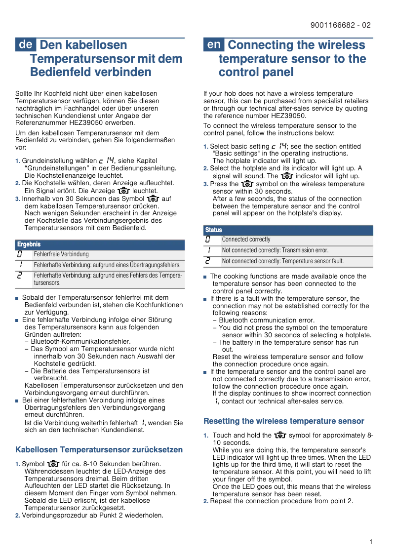 Page 1 of the manual User Manual Bosch Serie 8 PXY601DE4E
