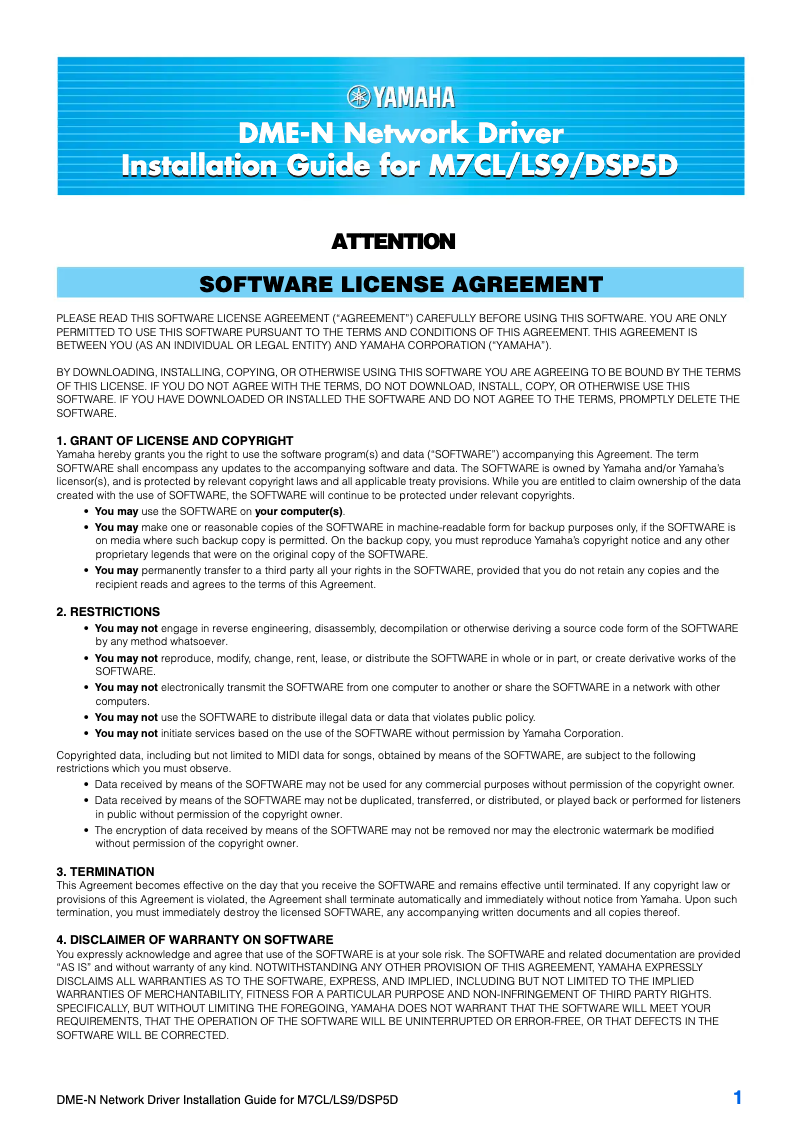 First page image of the manual for DSP5D