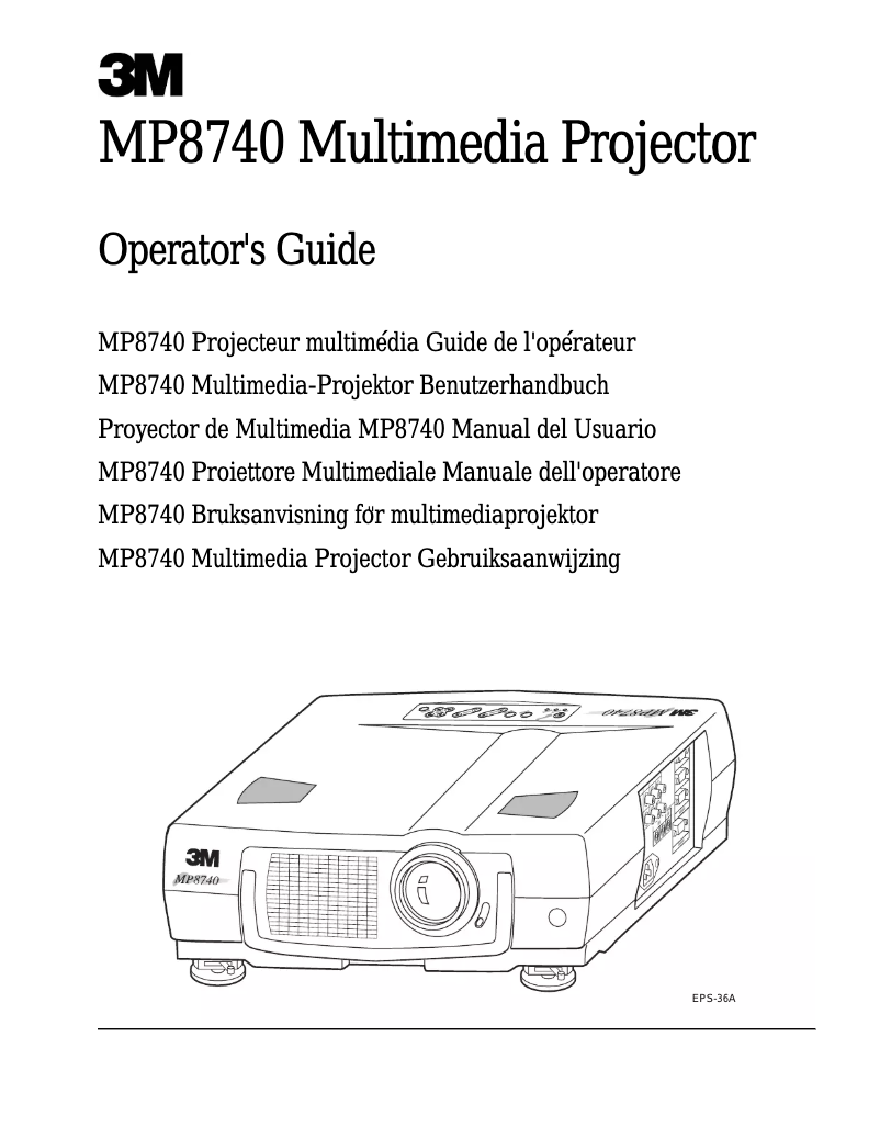 Page 1 of the manual User Manual 3M MP8740