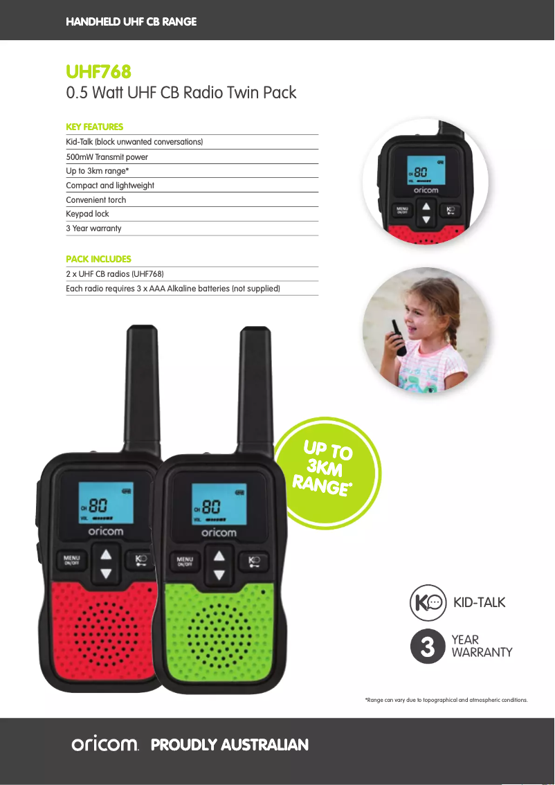 Image de la première page du manuel de l'appareil UHF768