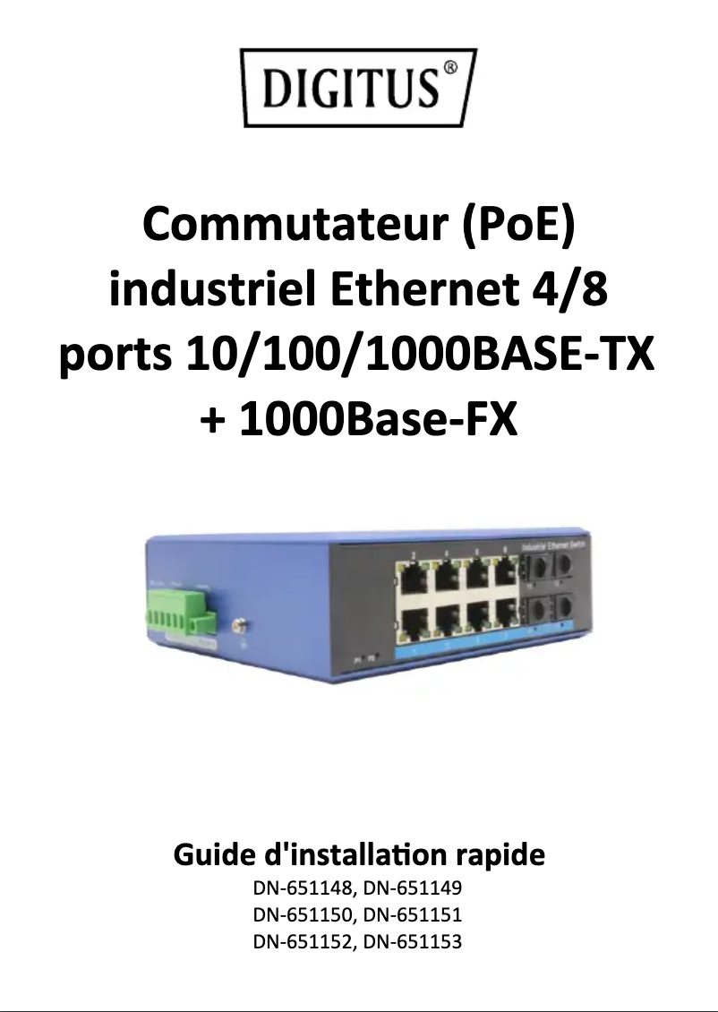 First page image of the manual for DN-651148