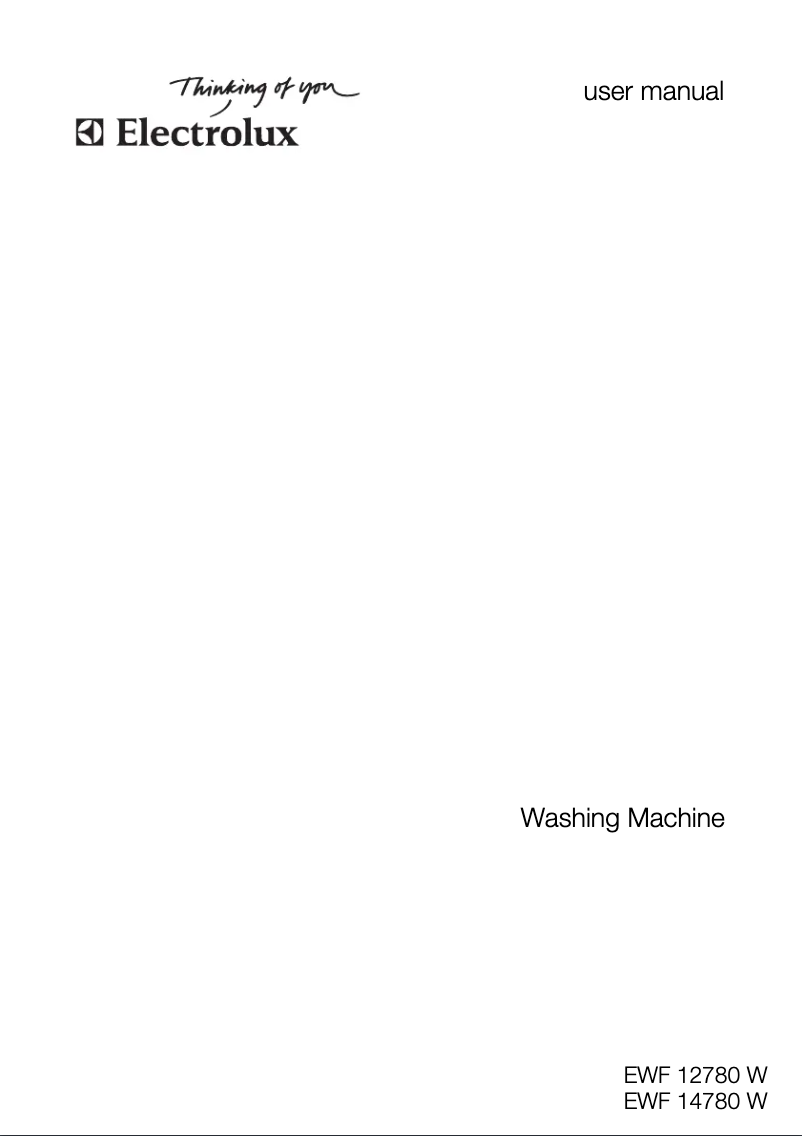 Page 1 of the manual User Manual Electrolux EWF 12780 W