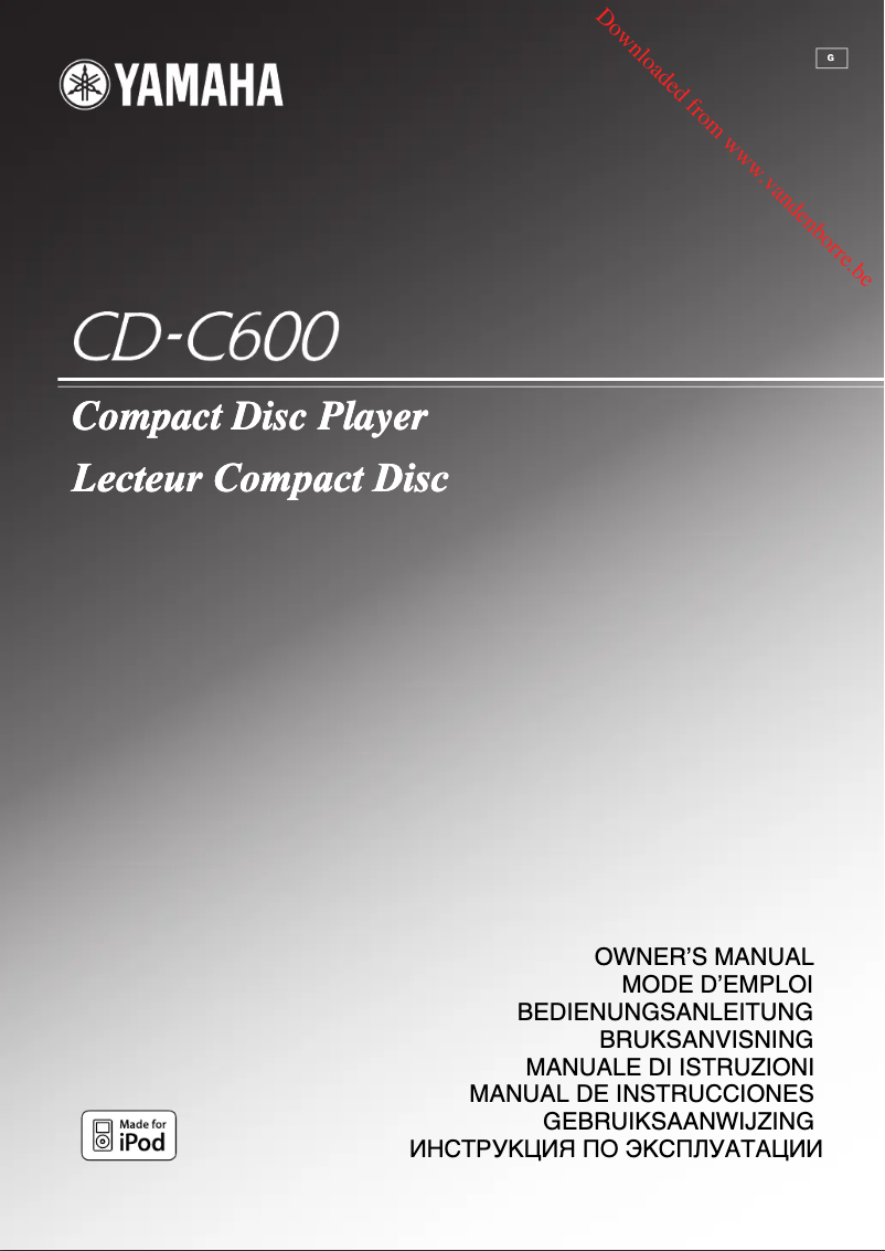 Image de la première page du manuel de l'appareil CD-C600