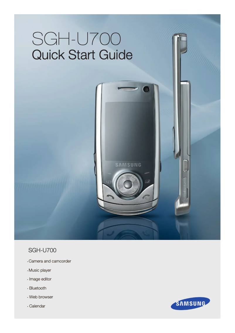 First page image of the manual for SGH-U700