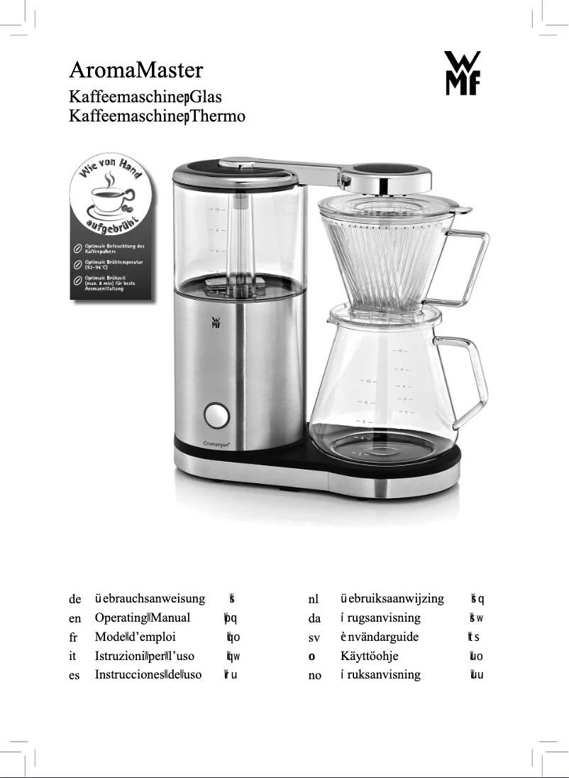 First page image of the manual for AromaMaster