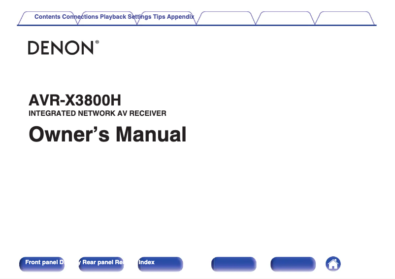 Page 1 de la notice Manuel utilisateur Denon AVR-X3800H