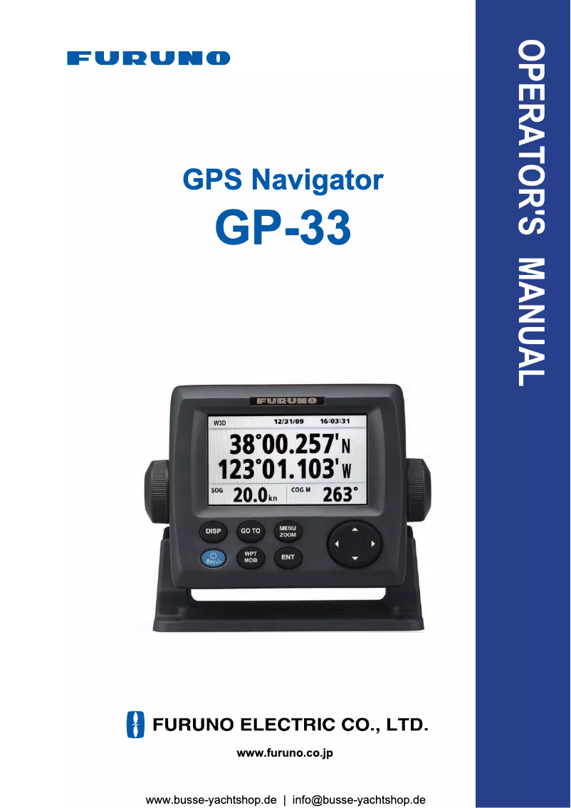 First page image of the manual for GP-33