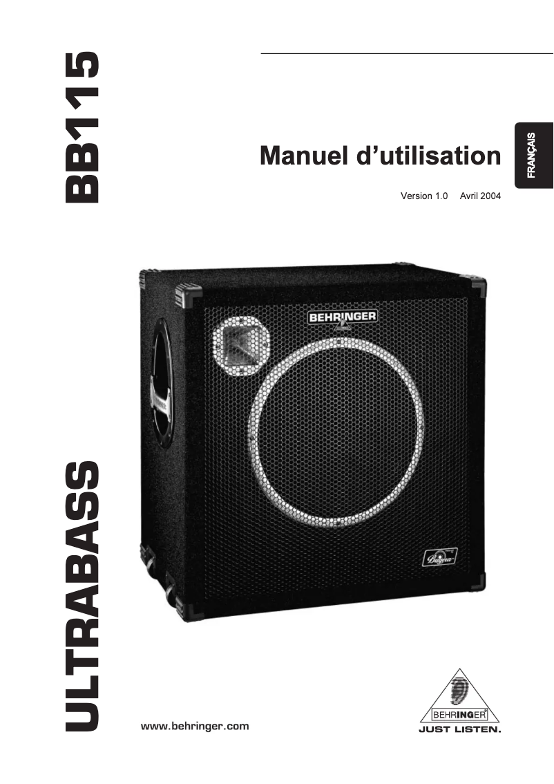 Page 1 de la notice Manuel utilisateur Behringer Ultrabass BB115