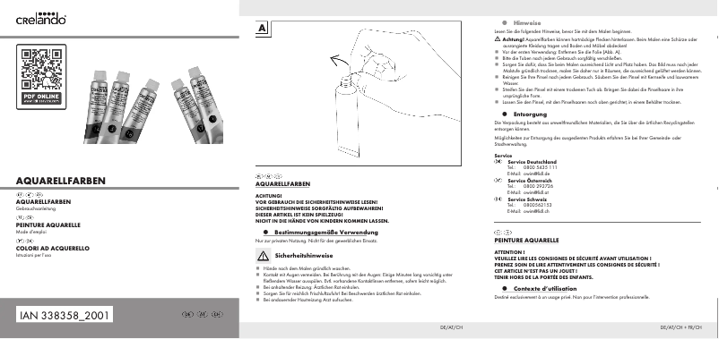 Page 1 of the manual User Manual Crelando HG05278A