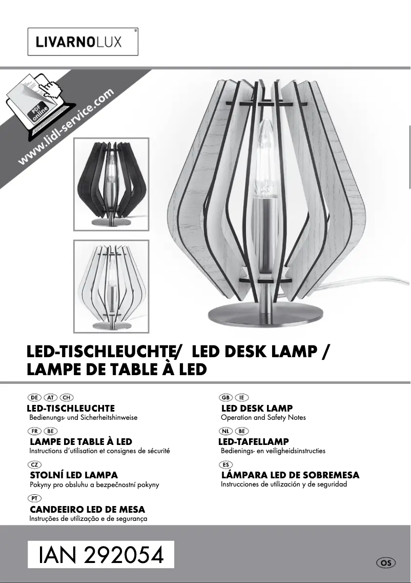First page image of the manual for IAN 292054