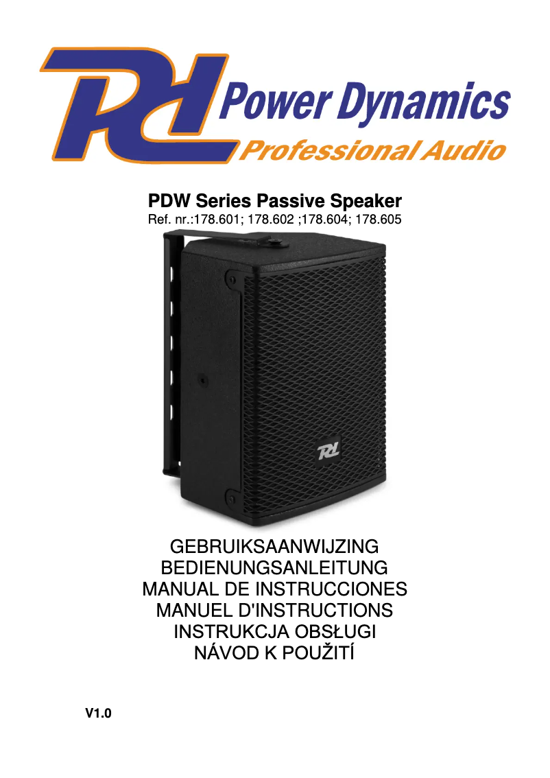 First page image of the manual for PDW5B