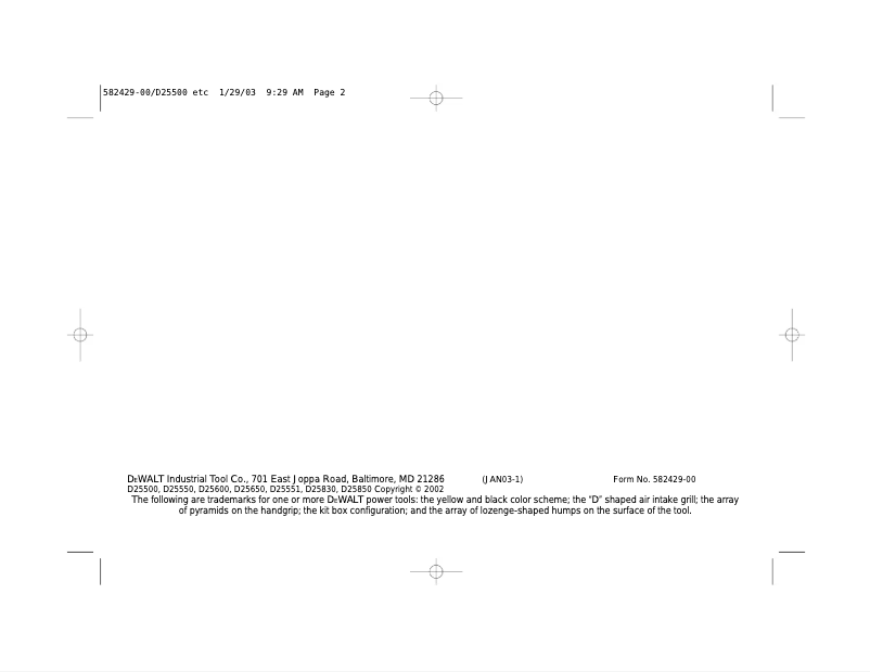 First page image of the manual for D25650K