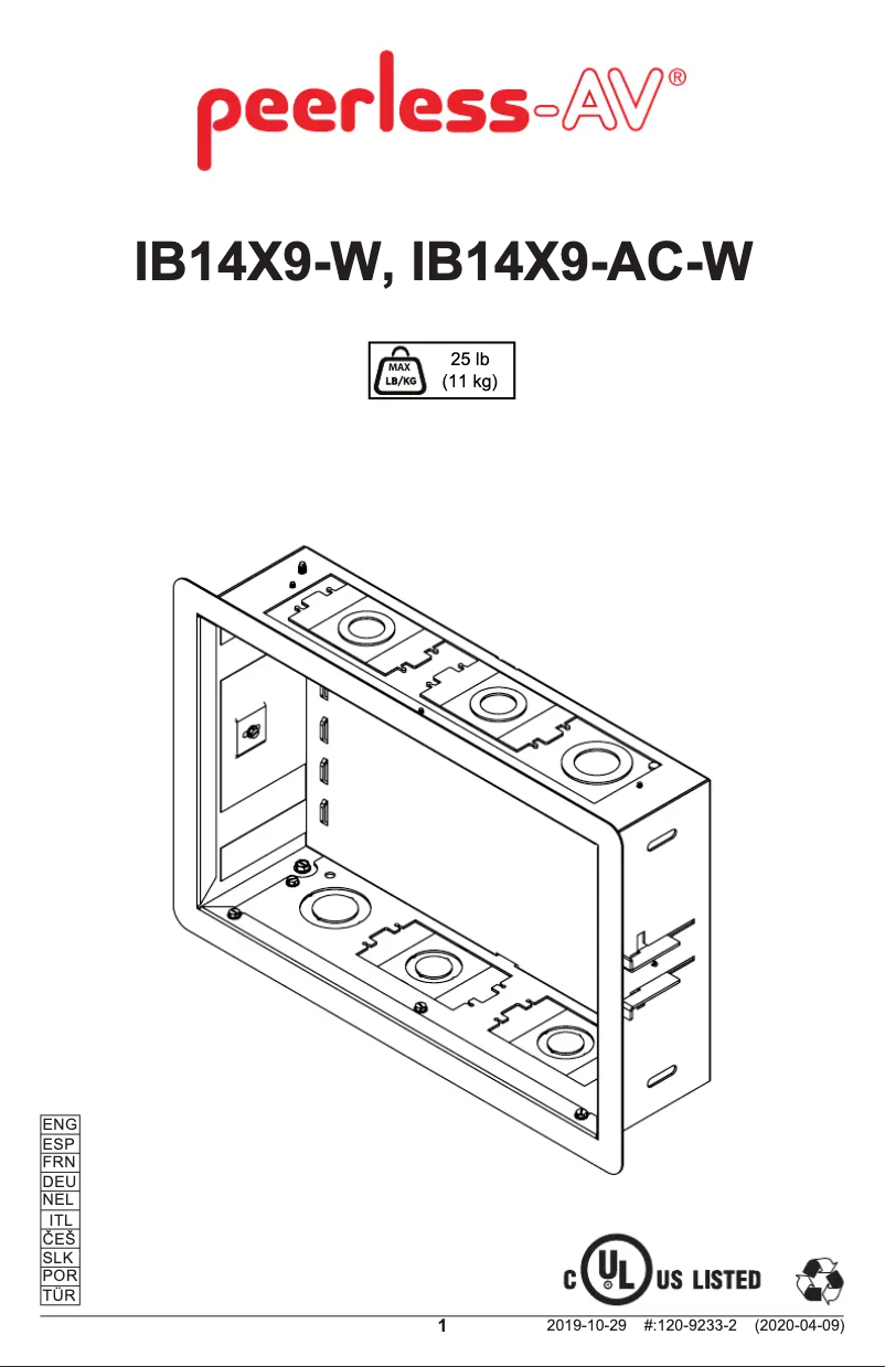 First page image of the manual for IB14X9-W