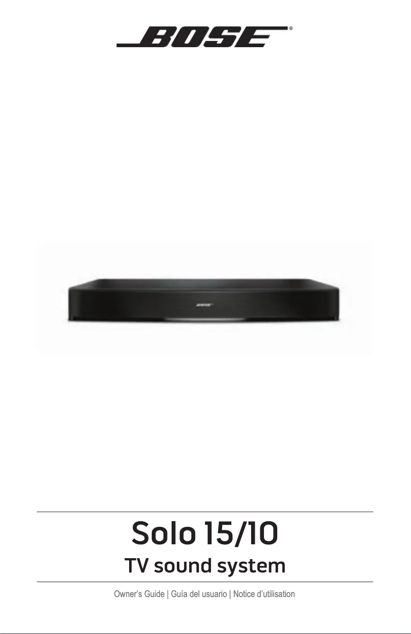 Page 1 of the manual User Manual Bose Solo 15