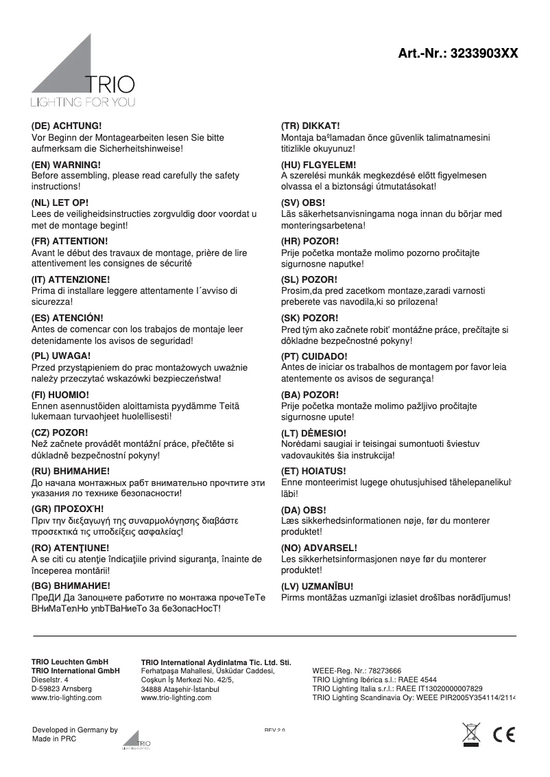 First page image of the manual for Ginster