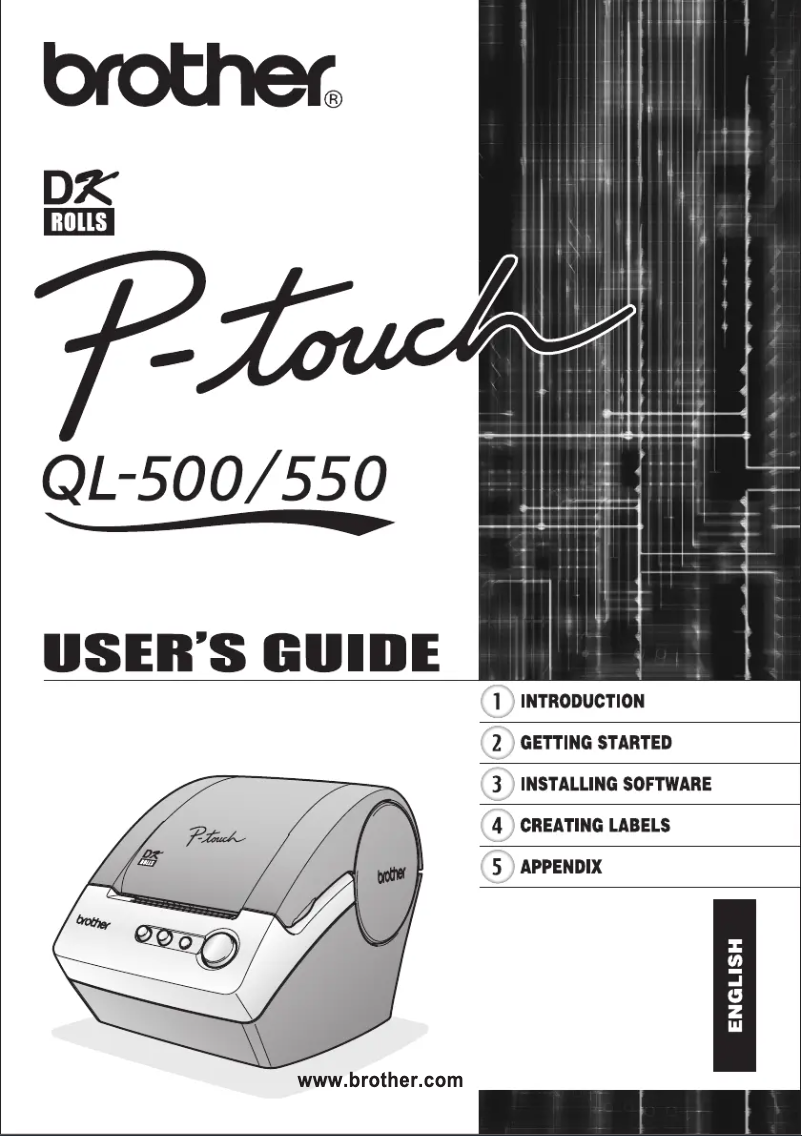 First page image of the manual for P-Touch QL-500