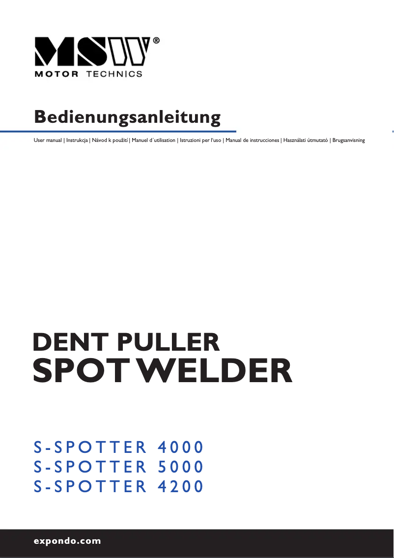 First page image of the manual for S-SPOTTER 5000