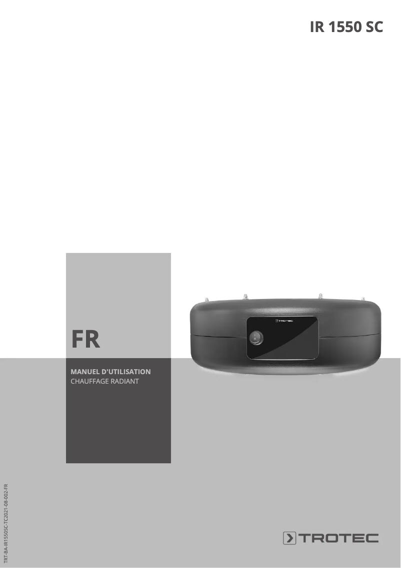 First page image of the manual for IR 1550 SC