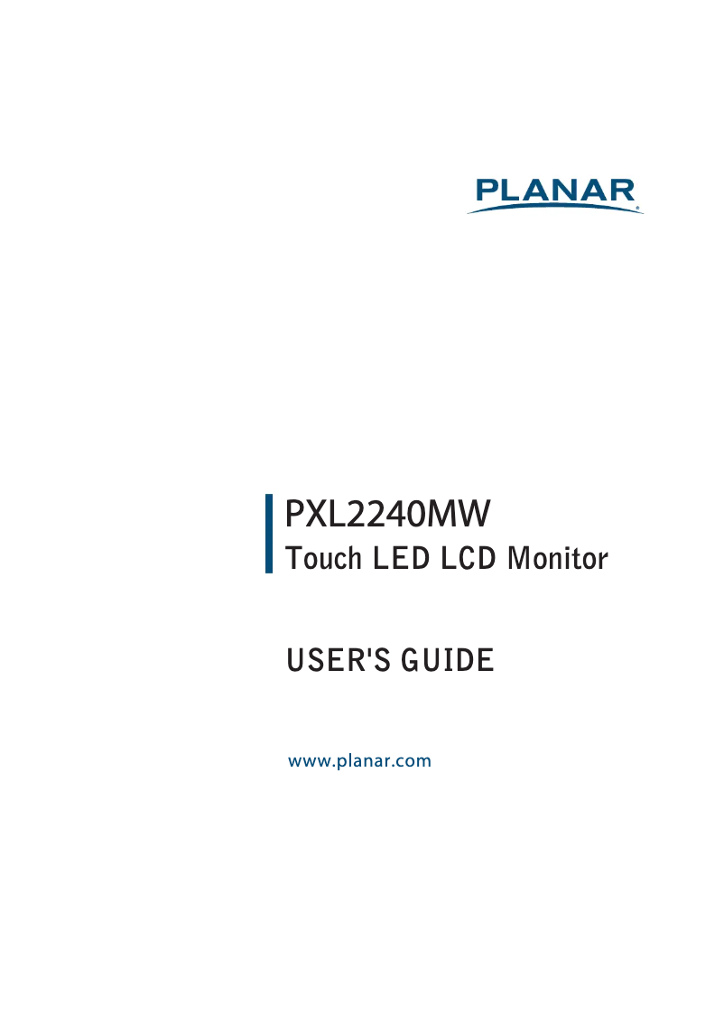 First page image of the manual for PXL2240MW